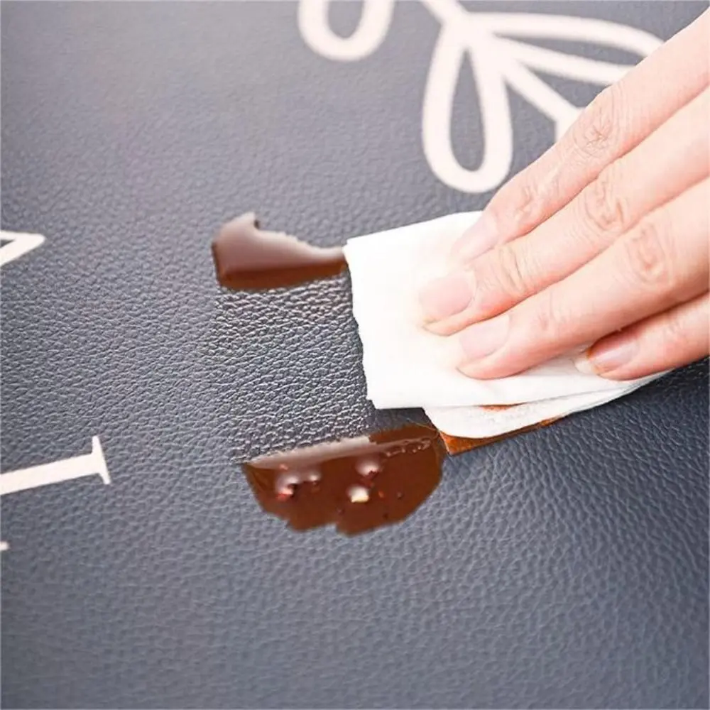 Waterproof Oval PVC Leather Table Mats High Temperature Resistance Heat Insulation Coasters Simple Style Thickening Placemat