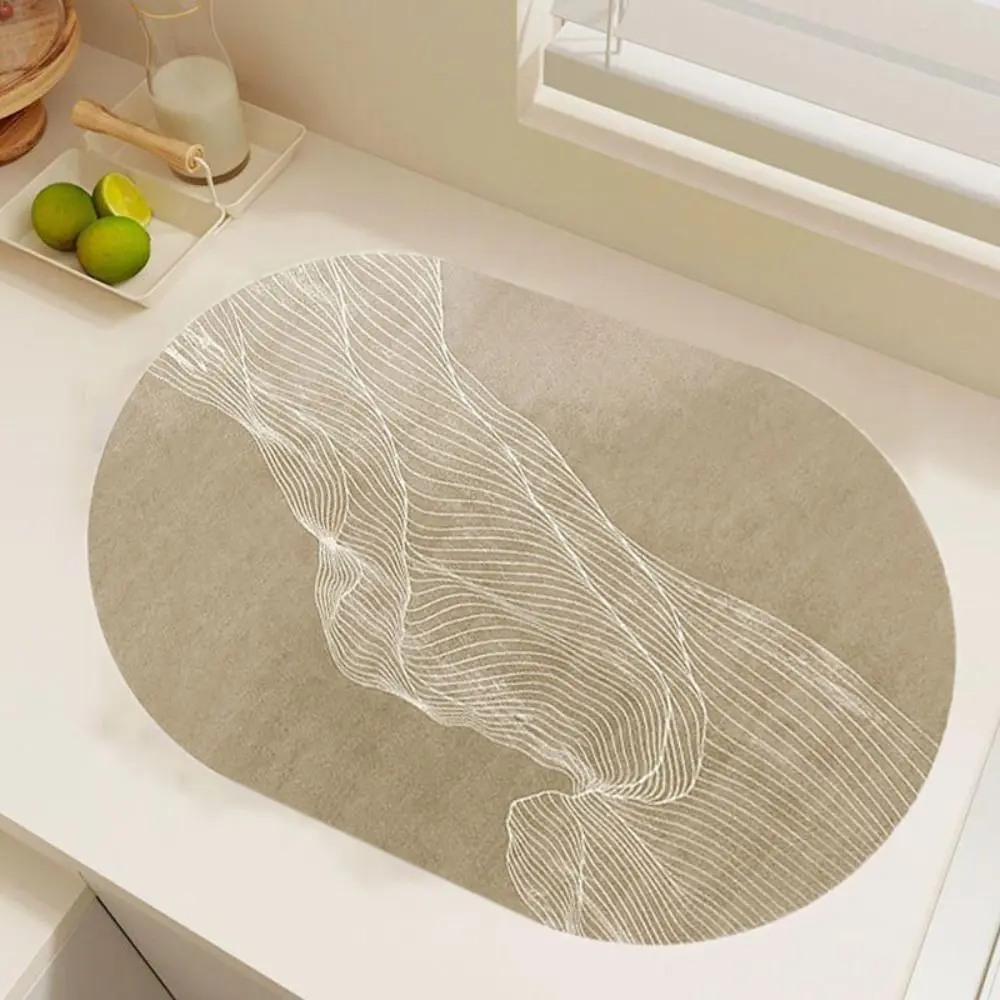 Waterproof Oval PVC Leather Table Mats High Temperature Resistance Heat Insulation Coasters Simple Style Thickening Placemat