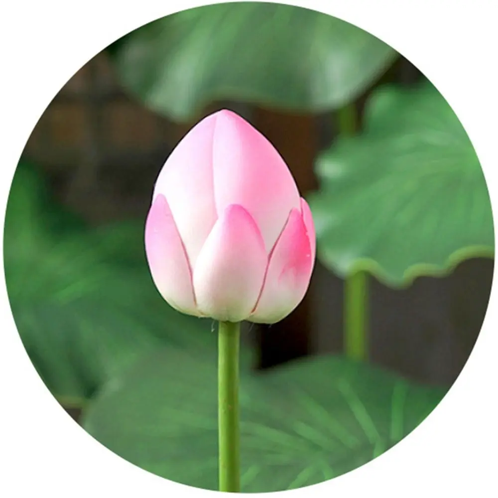 Artistic Landscape Artificial Flower Long Stem EVA Decorative Fake Flower Green Plant with Rod Simulated Lotus Flower
