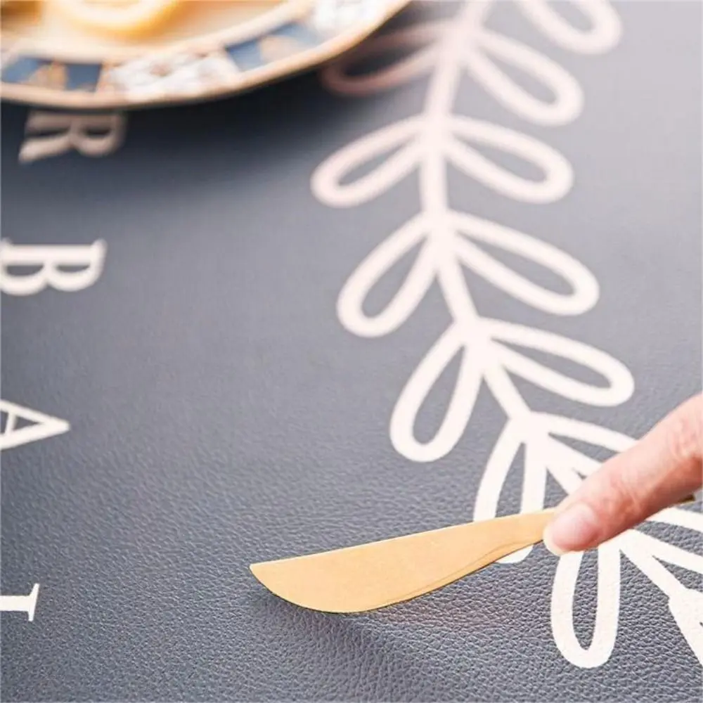 Waterproof Oval PVC Leather Table Mats High Temperature Resistance Heat Insulation Coasters Simple Style Thickening Placemat