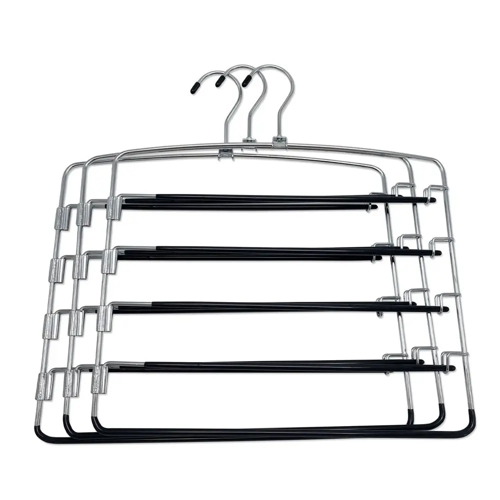 Multifunctional Metal Multi-Layer Trousers Hanger Moveable Reusable Pants Storage Holder Hanging Space Saving Clothes Rack Tie