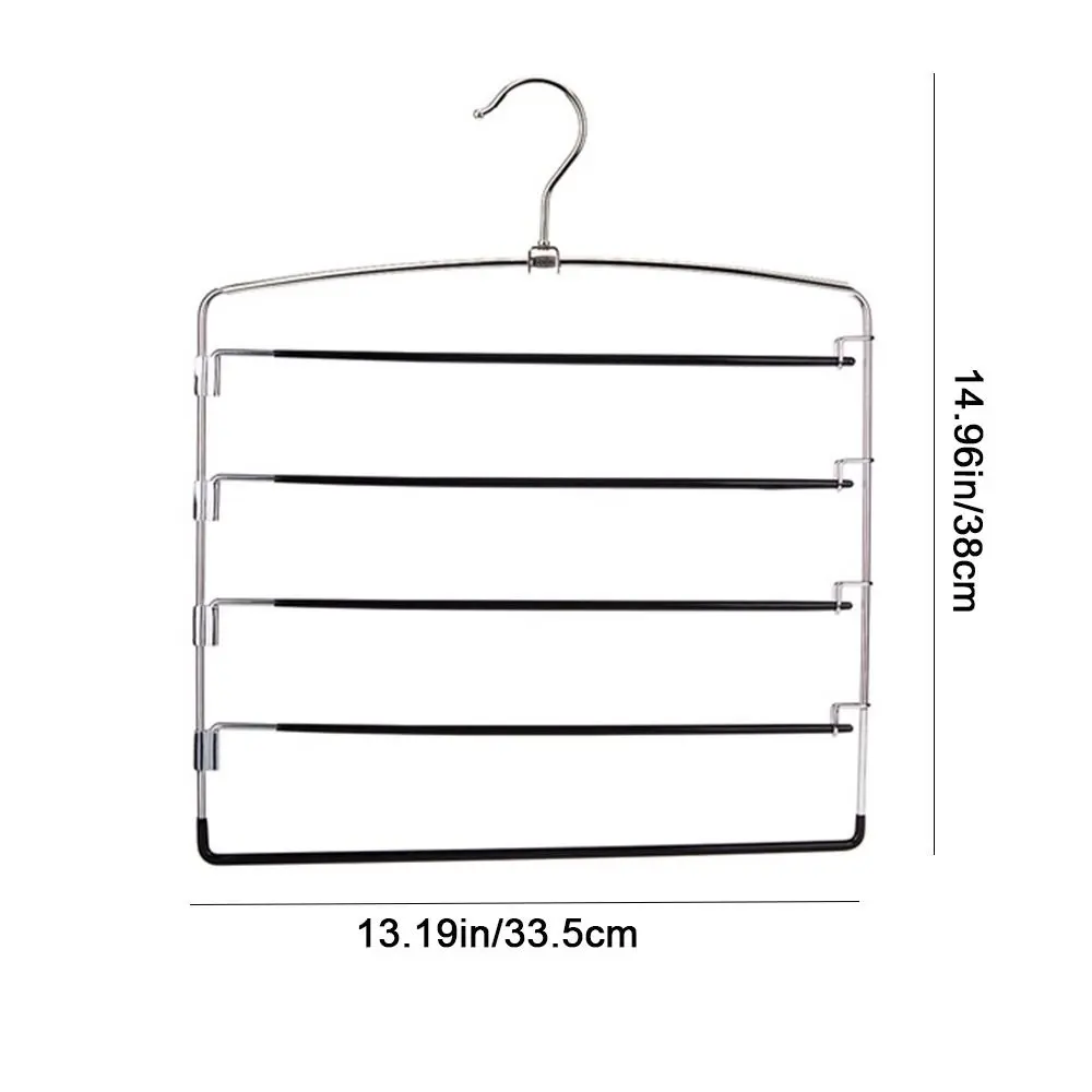 Multifunctional Metal Multi-Layer Trousers Hanger Moveable Reusable Pants Storage Holder Hanging Space Saving Clothes Rack Tie