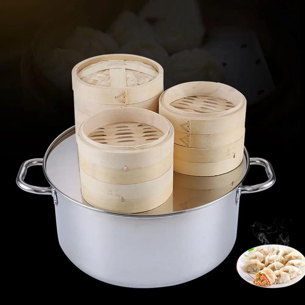 Cooking Tools Set Kitchen Tools Set Makes Tasty Bao Buns Steaming With Lid Bamboo Steamer Steam Cooker Sum Steamer Steam Pot