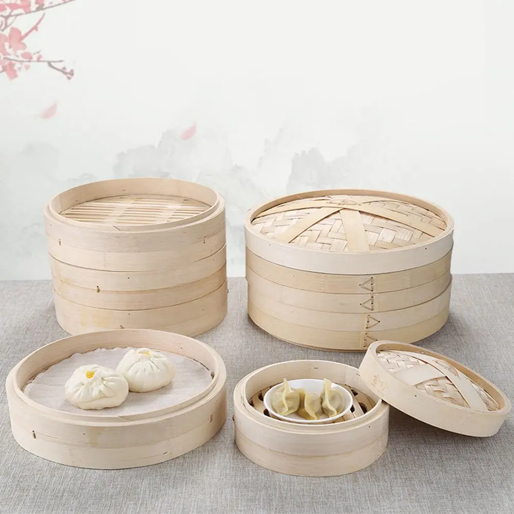 Cooking Tools Set Kitchen Tools Set Makes Tasty Bao Buns Steaming With Lid Bamboo Steamer Steam Cooker Sum Steamer Steam Pot