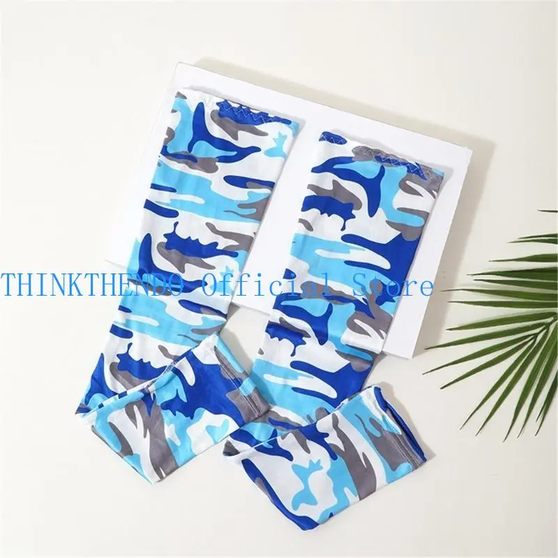 652F Camouflage Cooling Arm Sleeves Sun Protective Arm Covers for Sports Cycling Driving High Elasticity Comfortable Armwear