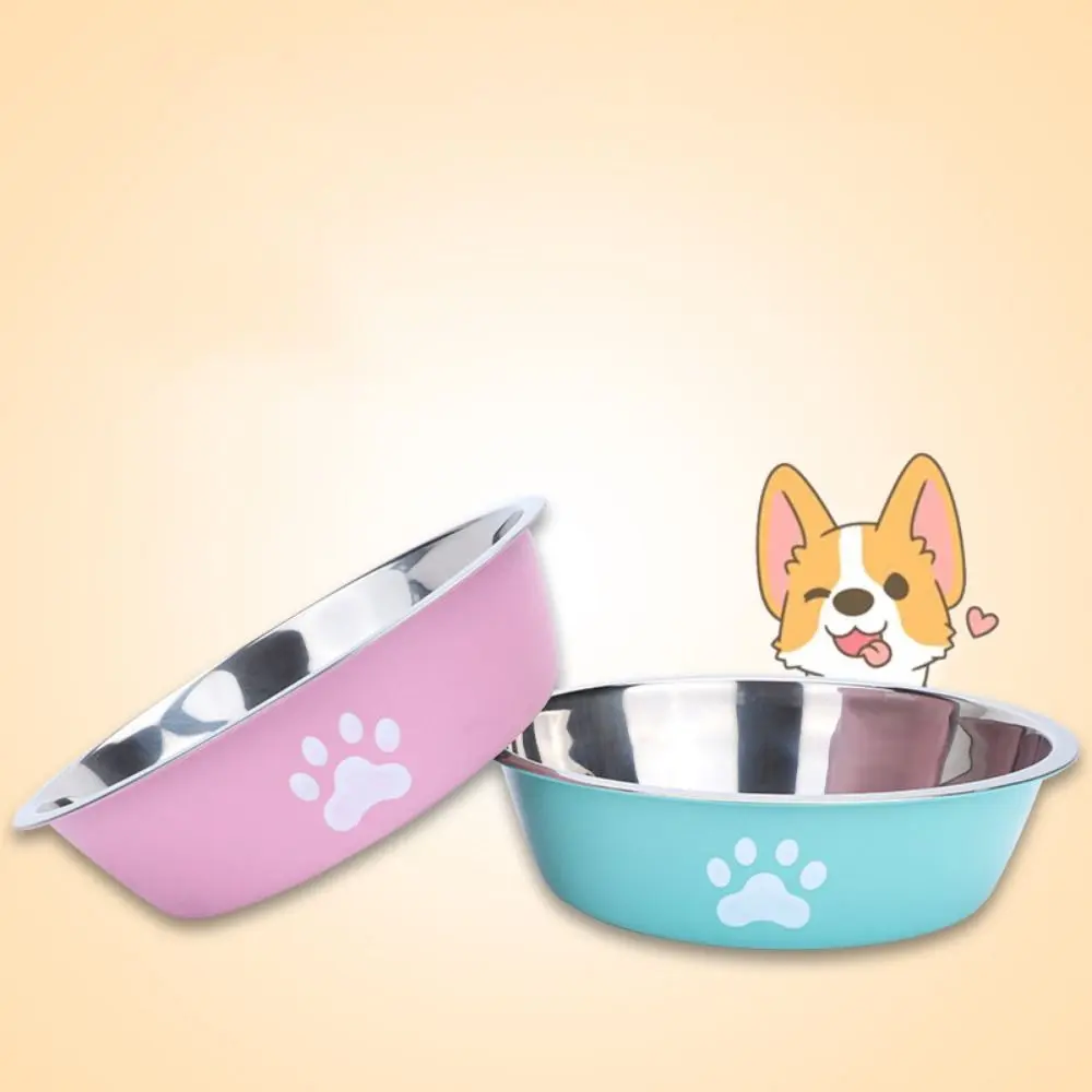 Large Capacity Stainless Steel Dog Bowl Non-rust Bilayer Dog Water Bowl Pet Feeders Non-slip Dog Food Bowls Drinkers