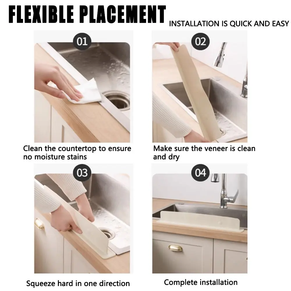 Soft Silicone Water Baffle Household Suction Cup Base Water Blocking Board Reusable Splash Proof Sink Flap Block