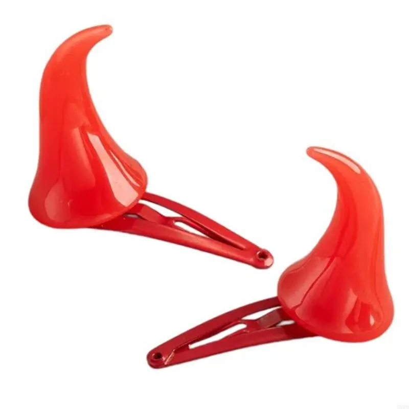 39BB Hairpins Headwear for Party Decorations Barrette Cosplay Costume Party Accessory Halloween Devil Horn Hairpin Hair Clip