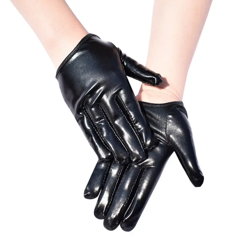 652F Stylish Glossy Color Gloves For Women Music Festival and Night Club Breathable And Fashion Short Gloves for Evening Wear