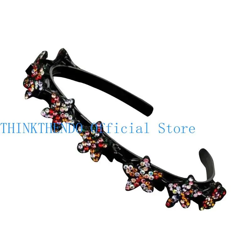 39BB Double Bangs Hairpin Double Layer Twist Plait Headband with Clips for Kids
