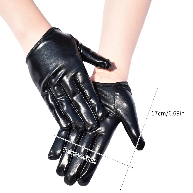 652F Stylish Glossy Color Gloves For Women Music Festival and Night Club Breathable And Fashion Short Gloves for Evening Wear
