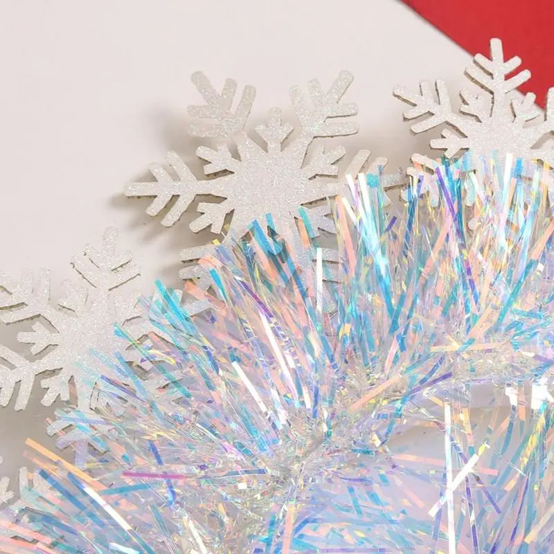 39BB Adult Teens Tinsels Snowflake Headband Woman SPA Hair Hoop Makeup Christmas Taking Photos Carnivals Party Headpiece