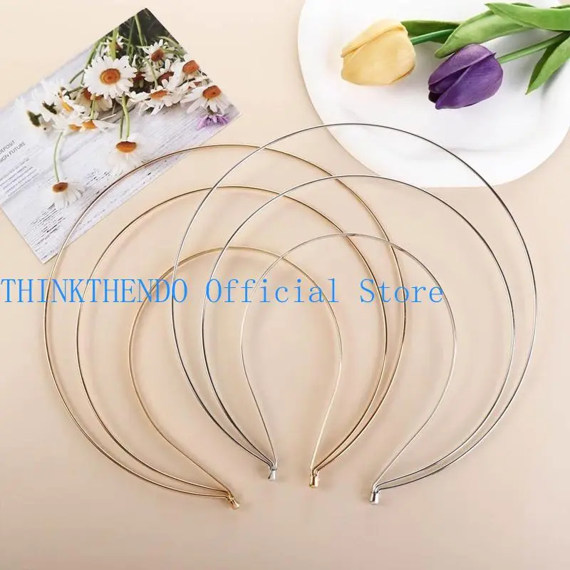 652F Metal Hairband Two-line Bride Crown Headdress Gold Silver Hairwear for Head Hair Bands Base Setting Jewelry Components