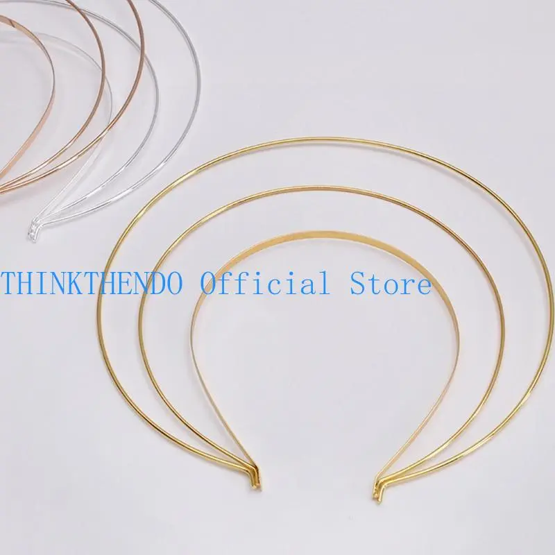 652F Metal Hairband Two-line Bride Crown Headdress Gold Silver Hairwear for Head Hair Bands Base Setting Jewelry Components
