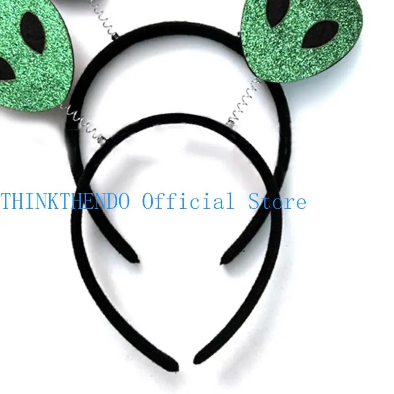 39BB Adult Teens Bouncing Sequins Alien Headband Halloween Hair Hoop Makeup Live Broadcast Cosplay Party Headpieces