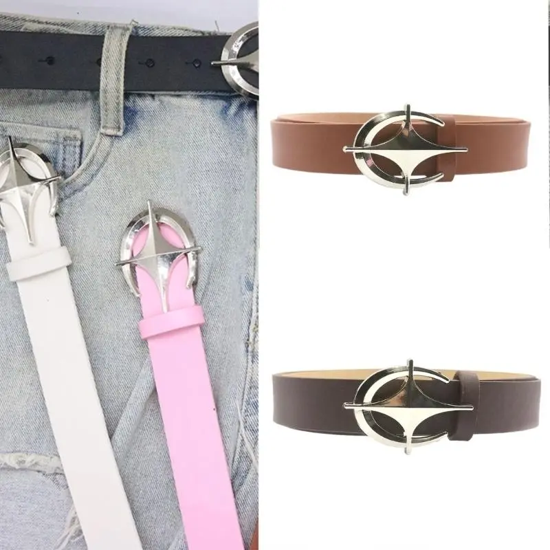 652F Fashion Belt Woman Waist Decors Pants Belt Simple Skinny Belt Jeans Waistband Decorative Belt for Dress Waist Accessory