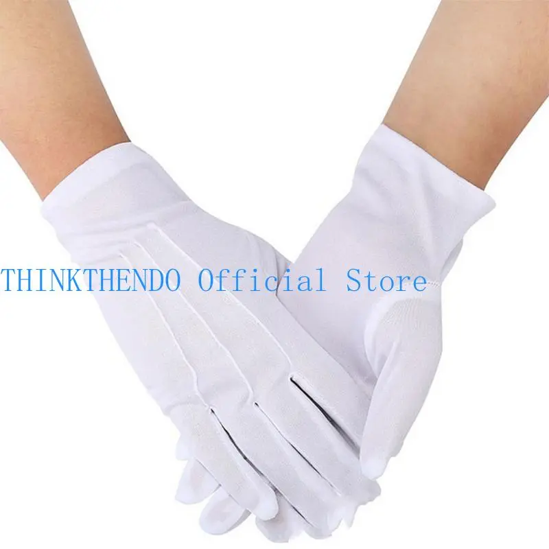 39BB Tuxedo Guard Jewelry Inspection Uniform Gloves Unisex Spandex Formal Mittens