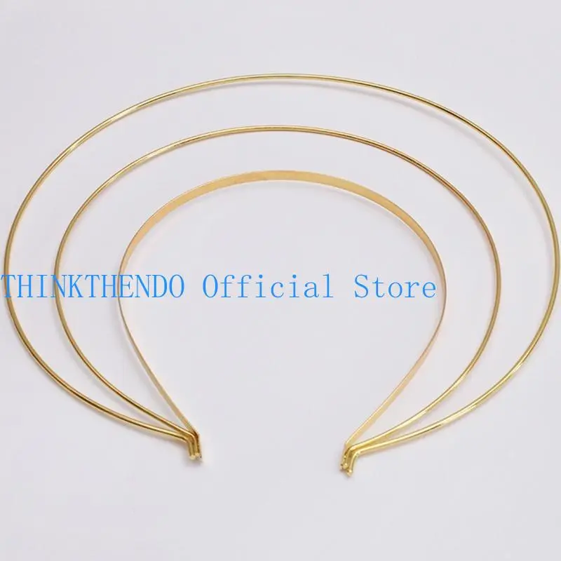 652F Metal Hairband Two-line Bride Crown Headdress Gold Silver Hairwear for Head Hair Bands Base Setting Jewelry Components