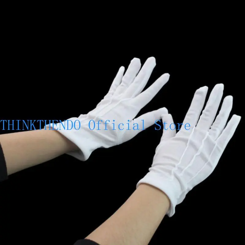 39BB Tuxedo Guard Jewelry Inspection Uniform Gloves Unisex Spandex Formal Mittens