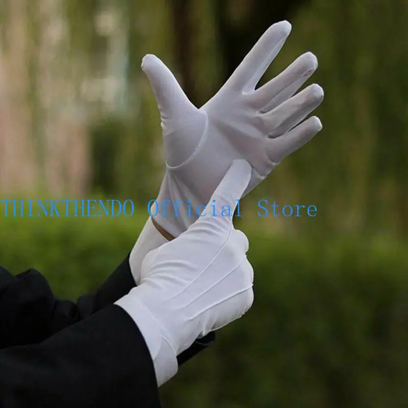 39BB Tuxedo Guard Jewelry Inspection Uniform Gloves Unisex Spandex Formal Mittens