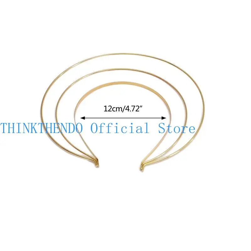 652F Metal Hairband Two-line Bride Crown Headdress Gold Silver Hairwear for Head Hair Bands Base Setting Jewelry Components