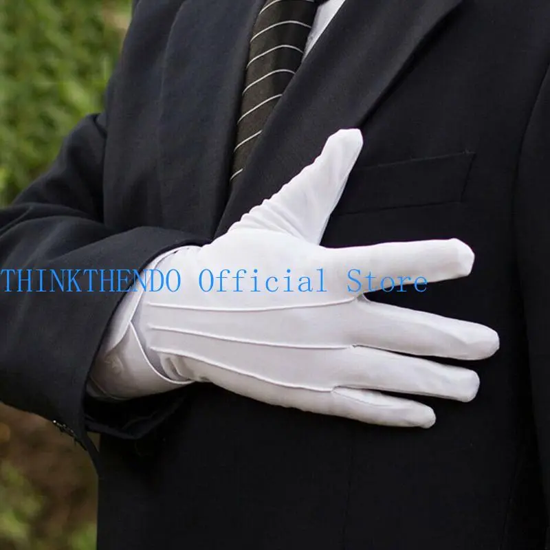 39BB Tuxedo Guard Jewelry Inspection Uniform Gloves Unisex Spandex Formal Mittens