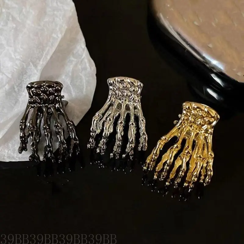 39BB Unique Hair Claw Clip Small Catch Hair Claw Clip Hair Adornment Cool Skeleton Hand Claw Clip Hair Ornamentation