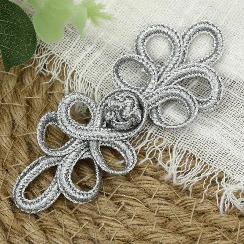 39BB Cheongsam Frog Buttons Closure Sewing Fasteners for Sweater Coat Cheongsam Traditional Handcraft Accessories
