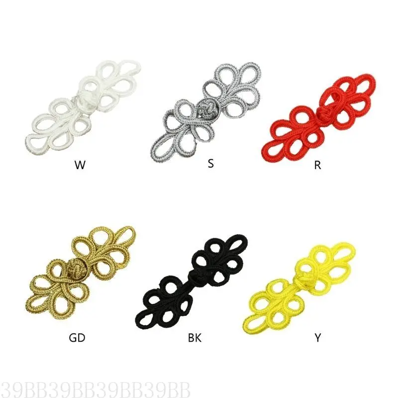 39BB Cheongsam Frog Buttons Closure Sewing Fasteners for Sweater Coat Cheongsam Traditional Handcraft Accessories
