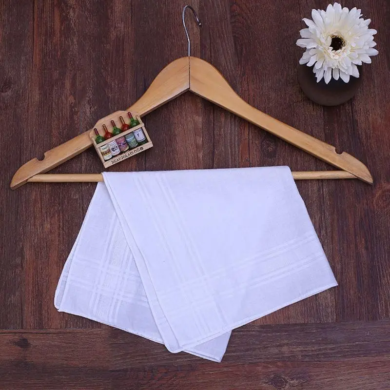 652F Cotton Pocket Handkerchief for Sweating for Grooms, Weddings for Fitness Enthusiasts and Adventurers White