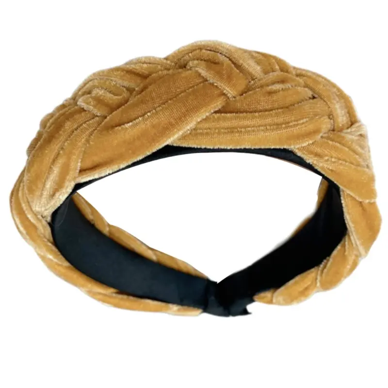 652F Elegant Wide Hair Band Plush Braided Design Vacation Headbands Hair Decors Comfortable Hair Accessory For Women