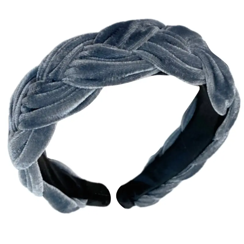 652F Elegant Wide Hair Band Plush Braided Design Vacation Headbands Hair Decors Comfortable Hair Accessory For Women