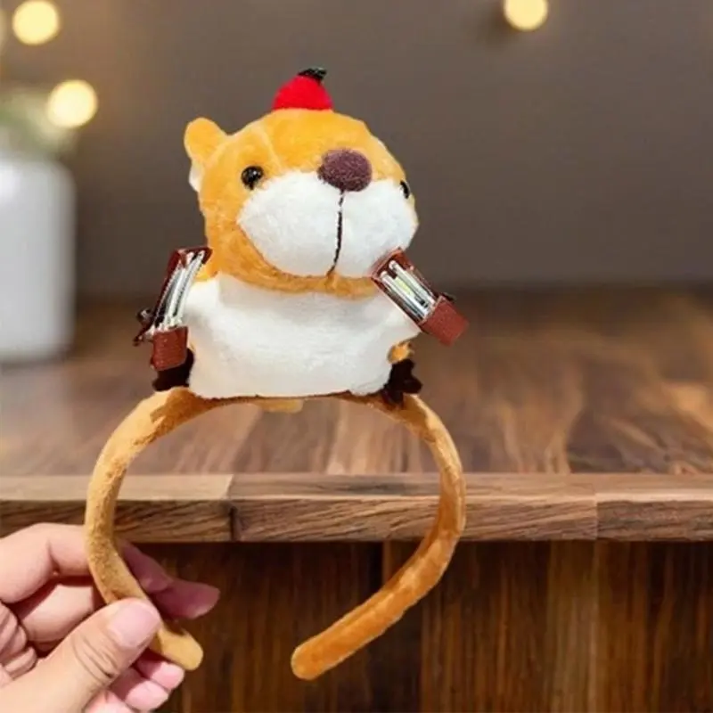 652F Halloween Hairbands Cartoon Squirrel Headbands Suitable Adult Teen Party Cosplay Costumes Durably Headpiece Gift