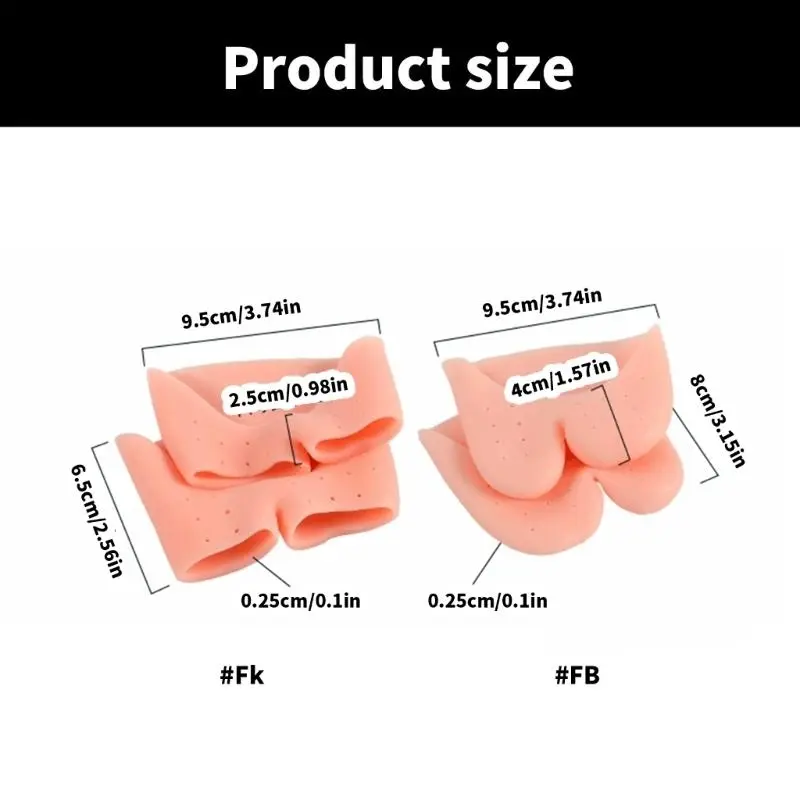 652F Ballet Pointe Pads Toe Pads Protector Pouches Toe Pad,Casual Use,Soft Ballet Silicone Gel Toe Caps for Women Girls
