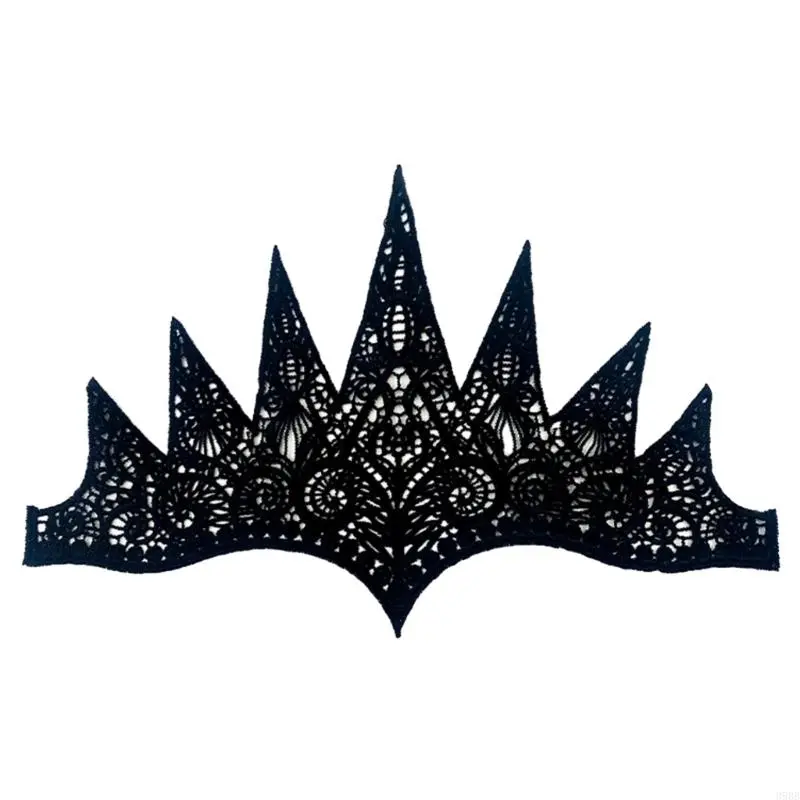 652F Punk Lace Flame Hair Hoop Women Makeup Headband for Halloween Festival Party Teens Performances Hair Accessories
