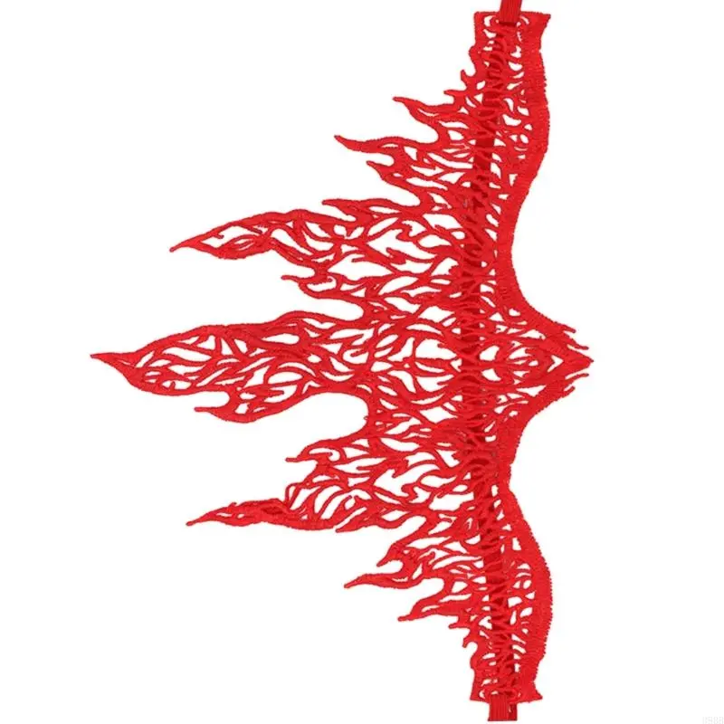 652F Punk Lace Flame Hair Hoop Women Makeup Headband for Halloween Festival Party Teens Performances Hair Accessories