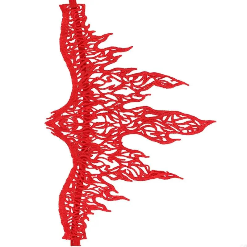652F Punk Lace Flame Hair Hoop Women Makeup Headband for Halloween Festival Party Teens Performances Hair Accessories