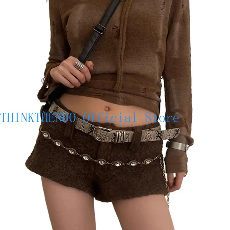 652F Modern Hot Girl Skinny Waistband Western Cowgirl Belt for Jeans Dress Country Girls Waistband