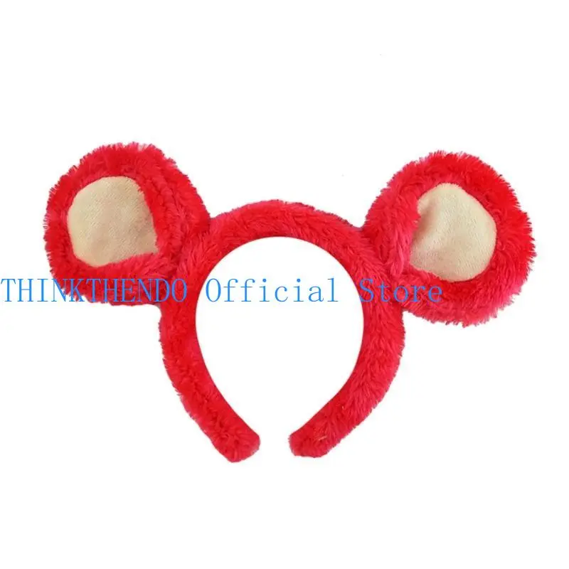 652F Plush Mouse Ears Headbands Cartoon Animal Ears Hair Hoop Bear Ears Hairband Halloween Party Costume Photo Props