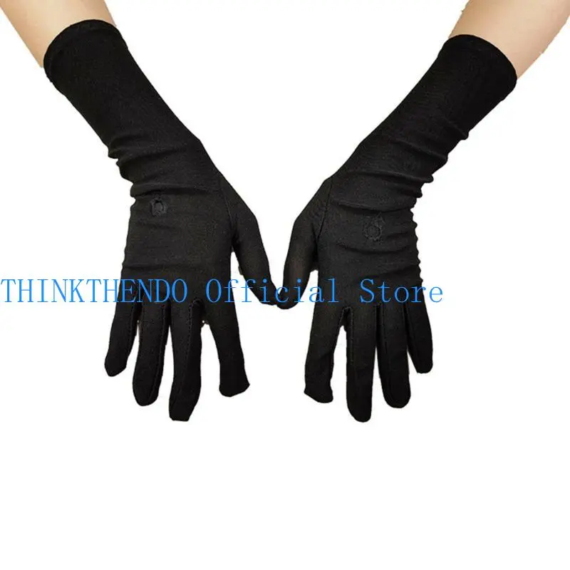 652F Embroidery Flower Hand Gloves for Arabian Simple Stretch Sunproof Arm Protector Casual Wear Arm Gloves for Muslims Women