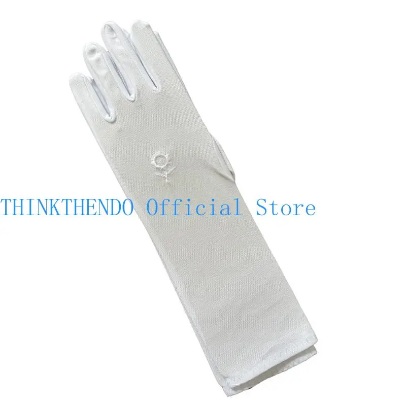 652F Embroidery Flower Hand Gloves for Arabian Simple Stretch Sunproof Arm Protector Casual Wear Arm Gloves for Muslims Women