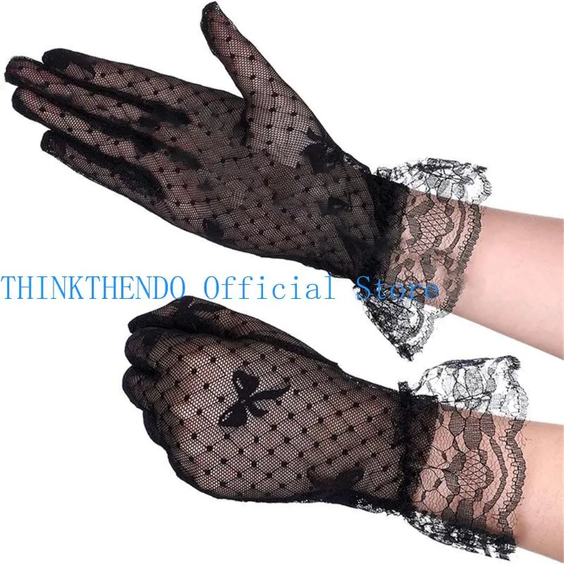 652F Women Lace Gloves Short Lace Gloves  Party Gloves  gloves Bridal Wrist Gloves Dance Gloves Banquet Gloves
