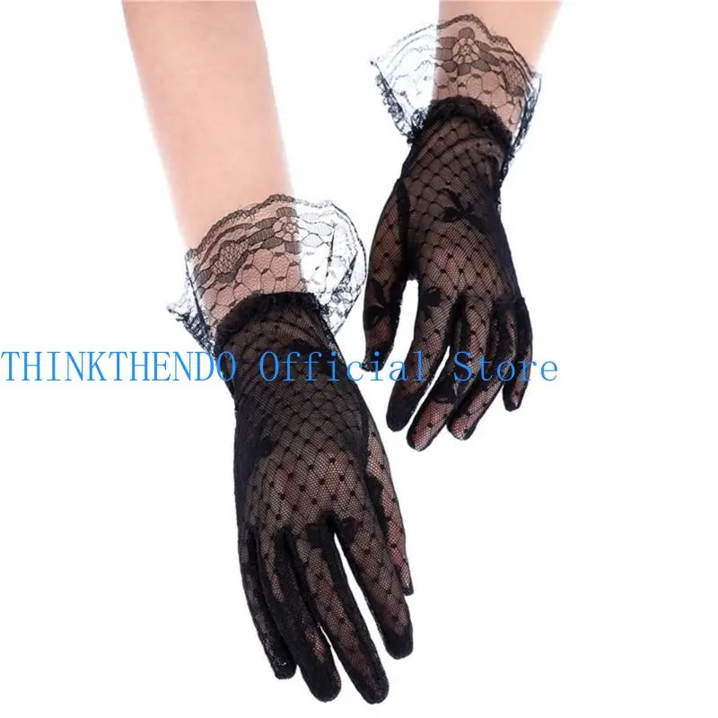 652F Women Lace Gloves Short Lace Gloves  Party Gloves  gloves Bridal Wrist Gloves Dance Gloves Banquet Gloves