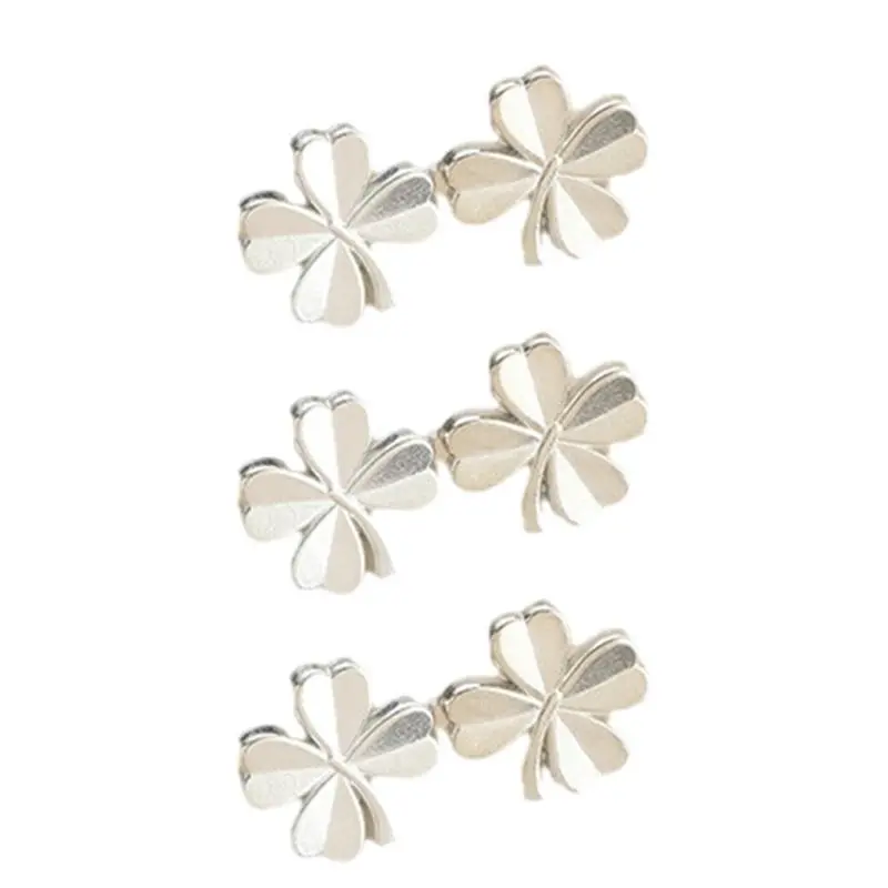 652F 3/6PCS Shamrock Waist Buckle Shaping Clip Waist Brooch Hook for Jeans Pants Plating Waist Tightener Clip Waist Accessory