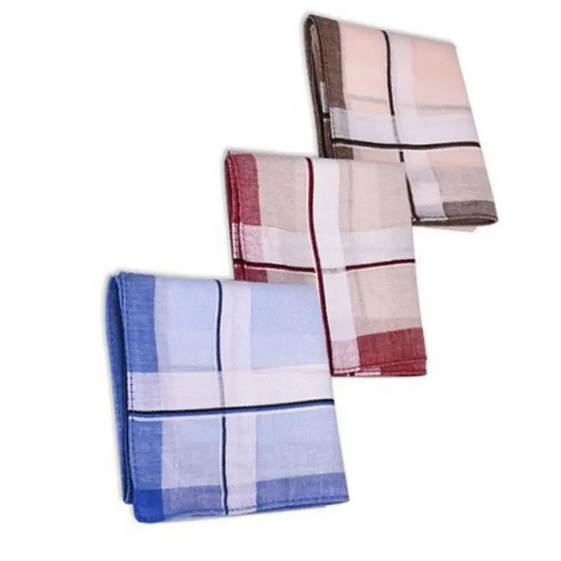 39BB 40x40cm Handkerchief for Men Daily Formal Use Pocket Cloth Breathable Square Handkerchief Towel for Gentleman 3Pieces