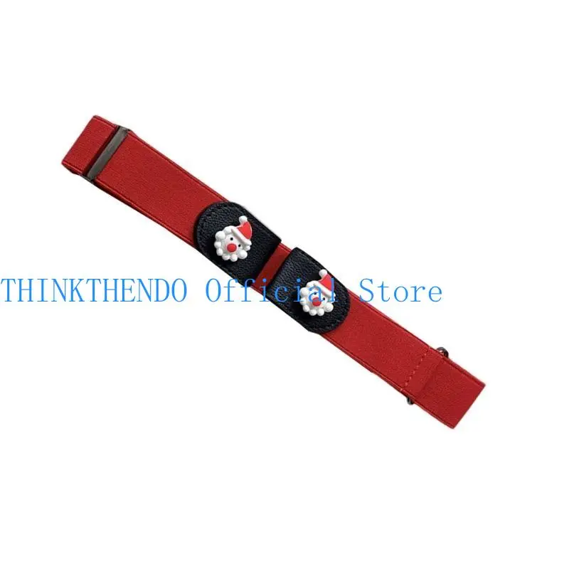 39BB Elastic Waistband Jean Belt Christmas Tree Pattern Waist Belts Fashionable for Stylish Outfits