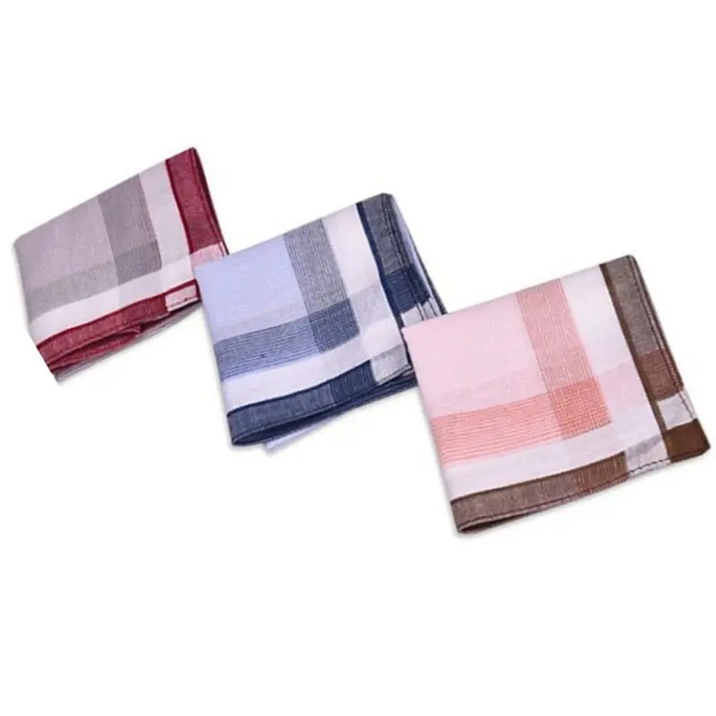 39BB 40x40cm Handkerchief for Men Daily Formal Use Pocket Cloth Breathable Square Handkerchief Towel for Gentleman 3Pieces