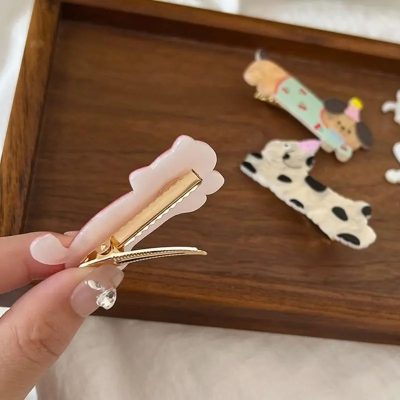 652F Kitten Barrettes Birthday Lovely Hair Clip for Girls Kid Puppy Barrettes Lovely Handmade Hairpins Lovely Hairpins