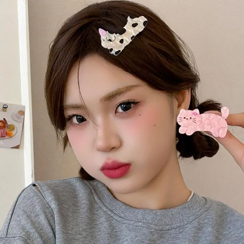 652F Kitten Barrettes Birthday Lovely Hair Clip for Girls Kid Puppy Barrettes Lovely Handmade Hairpins Lovely Hairpins