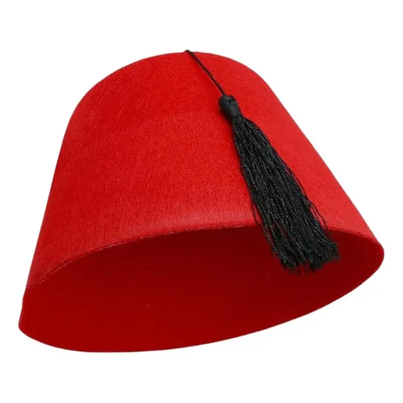 652F Moroccan Unique Hat Durability Traditional Craftsmanship Hat Tassels Pattern Hat for Cultural Event and Fashion Lover